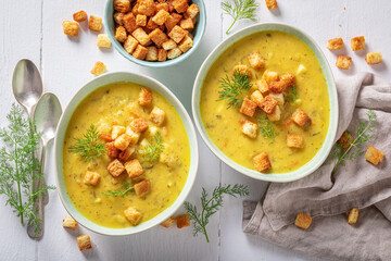 Delicious gherkins soup is a classic Polish soup.