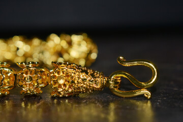 gold jewelry It's a beautiful gold bracelet.