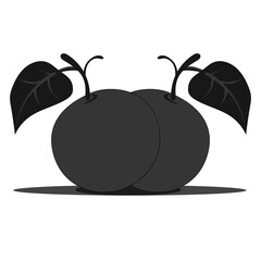 Orange fruit silhouette on white background