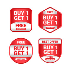 Buy 1 Get 1 badge label sale banner promotion collection