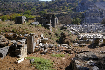 Unearthed ruins in the Biblical city of Ephesus