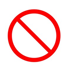 Prohibition, warning, stop icon isolated on white background