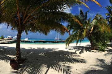 View of island. Maldives Islands Ocean Tropical Beach