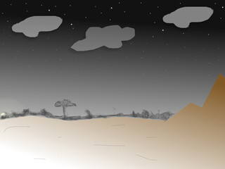 landscape with mountains