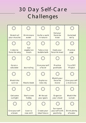 Pink Sage Green Gradient Self Care Challenges Planner