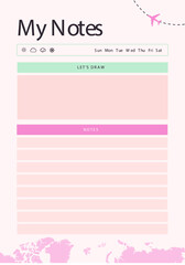 Rose Teal My Notes _ Draw Travel Planner