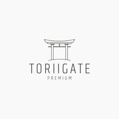 Torii gate logo icon design template