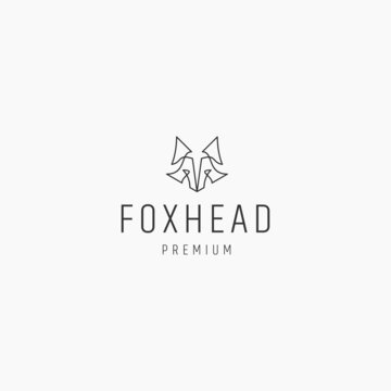 Fox head logo icon design template