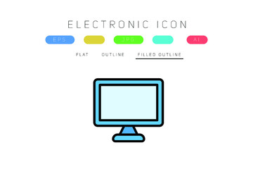 computer monitor with icons