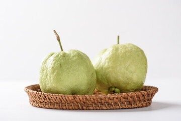 Guava fruit on white background