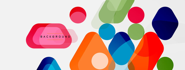Abstract round geometric shapes and circles background. Trendy techno business template for wallpaper, banner, background or landing