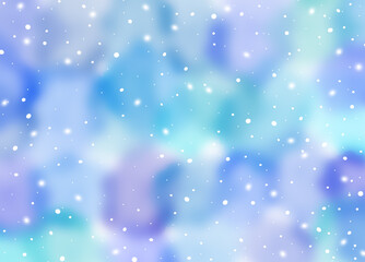 Watercolor Winter snowy Blurred Background. Colorful violet, turquoise and green clouds. Multicolor Backdrop