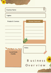 Brown Beige Paper Elegant Business Overview Planner