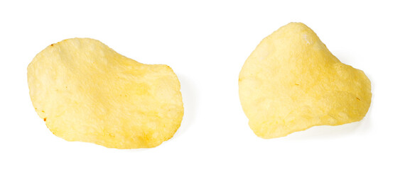 Potato chips isolated on white backgroud