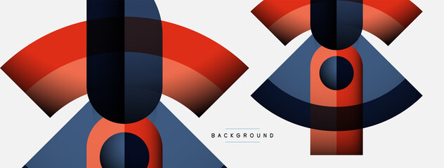 Obraz premium Geometric abstract background. Round shapes, circles, lines composition for wallpaper banner background or landing page