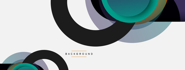 Vector round shapes circles minimal geometric background. Vector illustration for wallpaper banner background or landing page