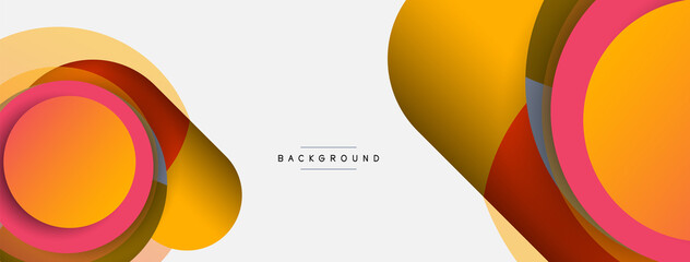 Obraz premium Creative geometric wallpaper. Minimal abstract background. Circles composition vector illustration for wallpaper banner background or landing page