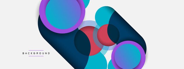 Fototapeta premium Creative geometric wallpaper. Minimal abstract background. Circles composition vector illustration for wallpaper banner background or landing page