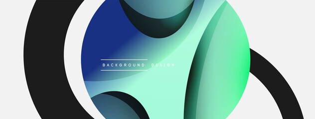 Creative geometric wallpaper. Minimal abstract background. Circle and wave composition vector illustration for wallpaper banner background or landing page