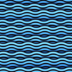 Blue wave seamless pattern background