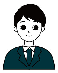 笑顔のスーツを着た男性会社員