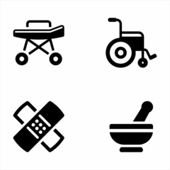 Medical Equipment And Supplies Black Icon Set 3