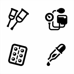 Medical Equipment And Supplies Black Icon Set 4