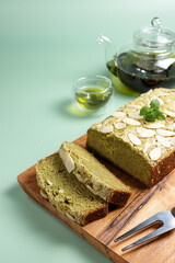 Brownis matcha green tea or brownies matcha green tea cake.
