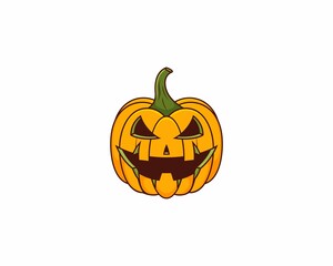 Scary jack O Lantern Halloween pumpkin illustration