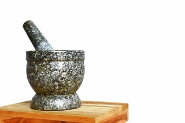 mortar and pestle isolated on white background