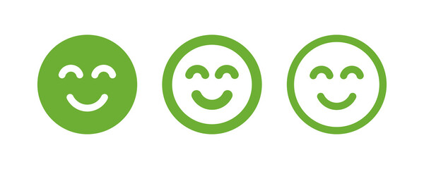 Smile emoji icon set. Smiling face icon vector illustration.
