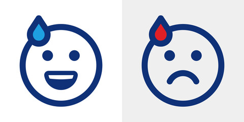 Embarrassed emoticon icon. Worry, ashamed emoji vector illustration.