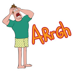 Vector illustration of people screaming or people holding their heads because they are dizzy. Good for printing discount promotions, flyers, backgrounds, t-shirts, stickers, products, wallpapers, etc.