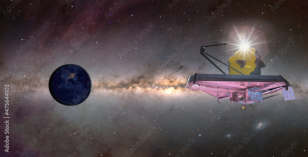 Poster james webb space telescope in space 