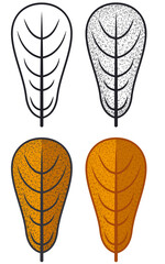 Colorful hand drawn autumn leaves. Hand draw leaves collection 13. Autumn leaf vector illustration.