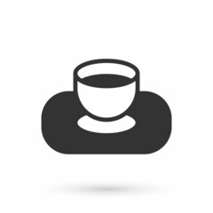 Grey Soy sauce in bowl icon isolated on white background. Vector