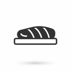 Grey Fish steak icon isolated on white background. Vector