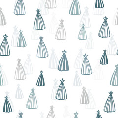 seamless christmas pattern on white background with repetition tiny pine tree