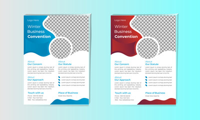 Corporate Business Flyer A4 Template Vector Layout Organic design, two color creative and professional for abstract business flyer.