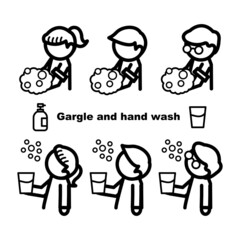 うがい　手洗い　シンプル　アイコン