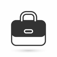 Grey Briefcase icon isolated on white background. Business case sign. Business portfolio. Vector