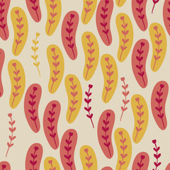Fototapeta premium SEAMLESS FRABIC PATTERN BACKGROUND WITH CUTE COLOURFUL DOODLE FLOWER
