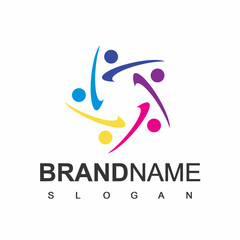 People Logo, Society, Teamwork And Community Symbol