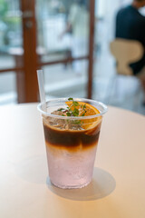 espresso coffee tonic with yuzu orange