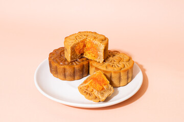 Chinese moon cake durian and egg yolk flavour