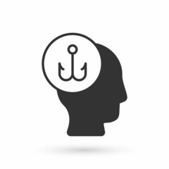 Grey Fisherman icon isolated on white background. Vector