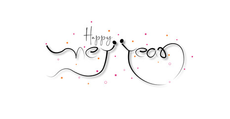 Happy New Year 2022 with calligraphic text.