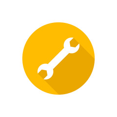Wrench flat vector button icon