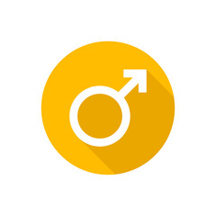 Male gender flat vector button icon