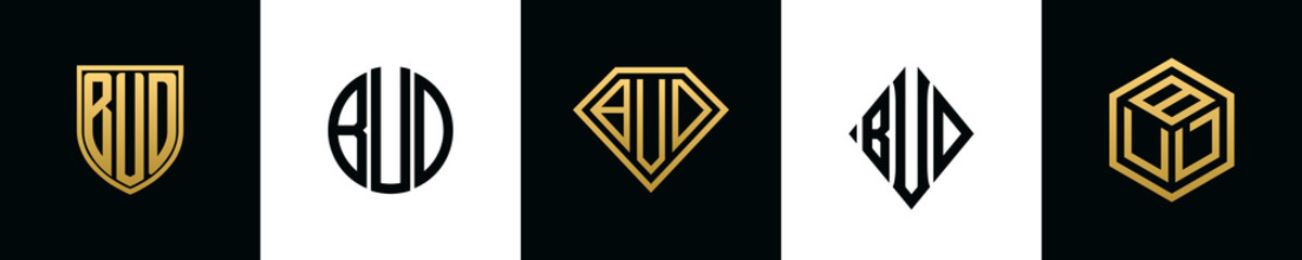 Initial letters BUD logo designs Bundle